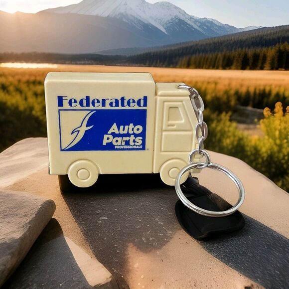 Vintage Federated Auto Parts Keychain Tape Measure 3ft Truck Key Ring Promo Ad - Picture 2 of 10